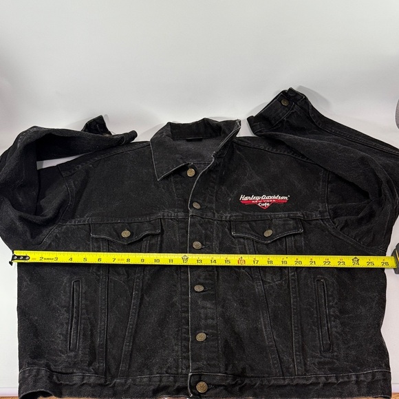 Vintage Harley-Davidson New York Cafe Black Denim Jacket - Picture 10 of 15